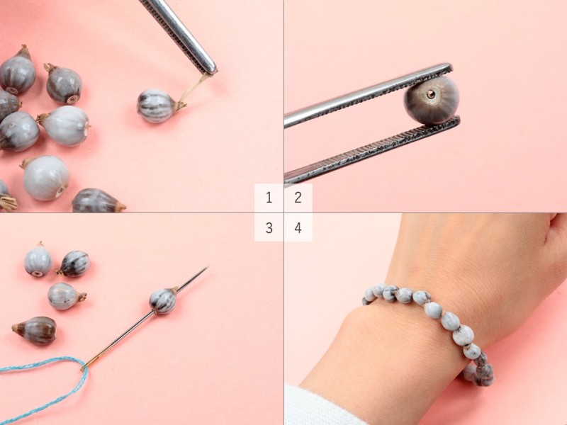 ジュズダマを使ったブレスレットの作り方
