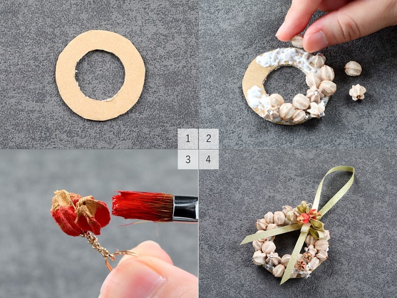 センダンを使ったミニリースの作り方